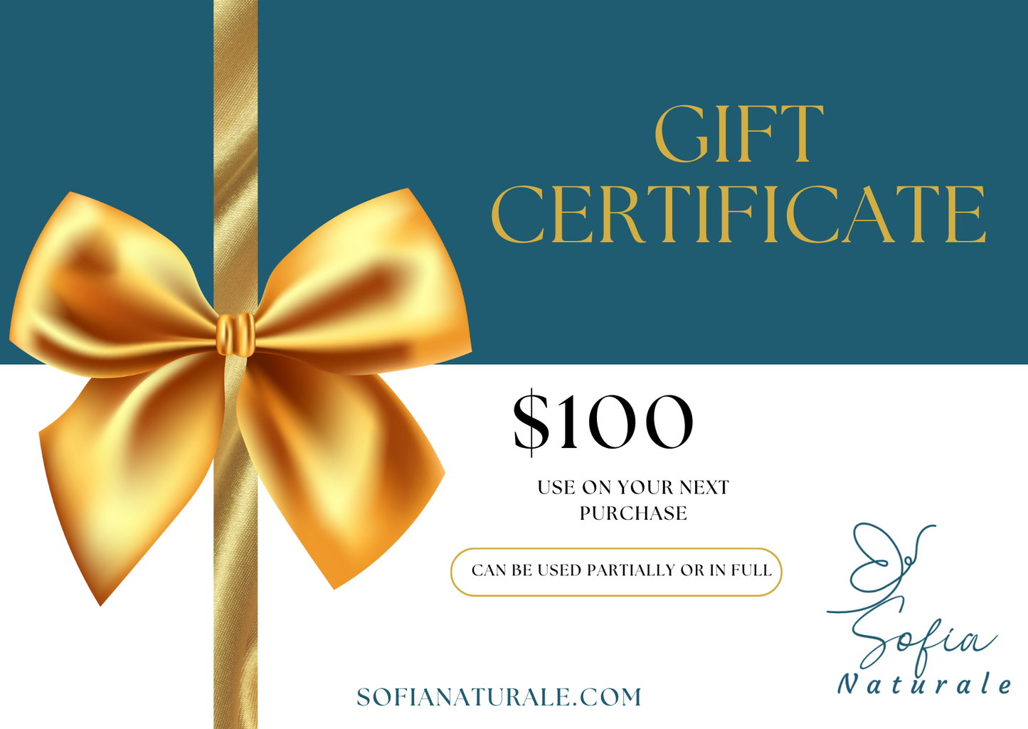 SOFIA NATURALE Gift Certificate