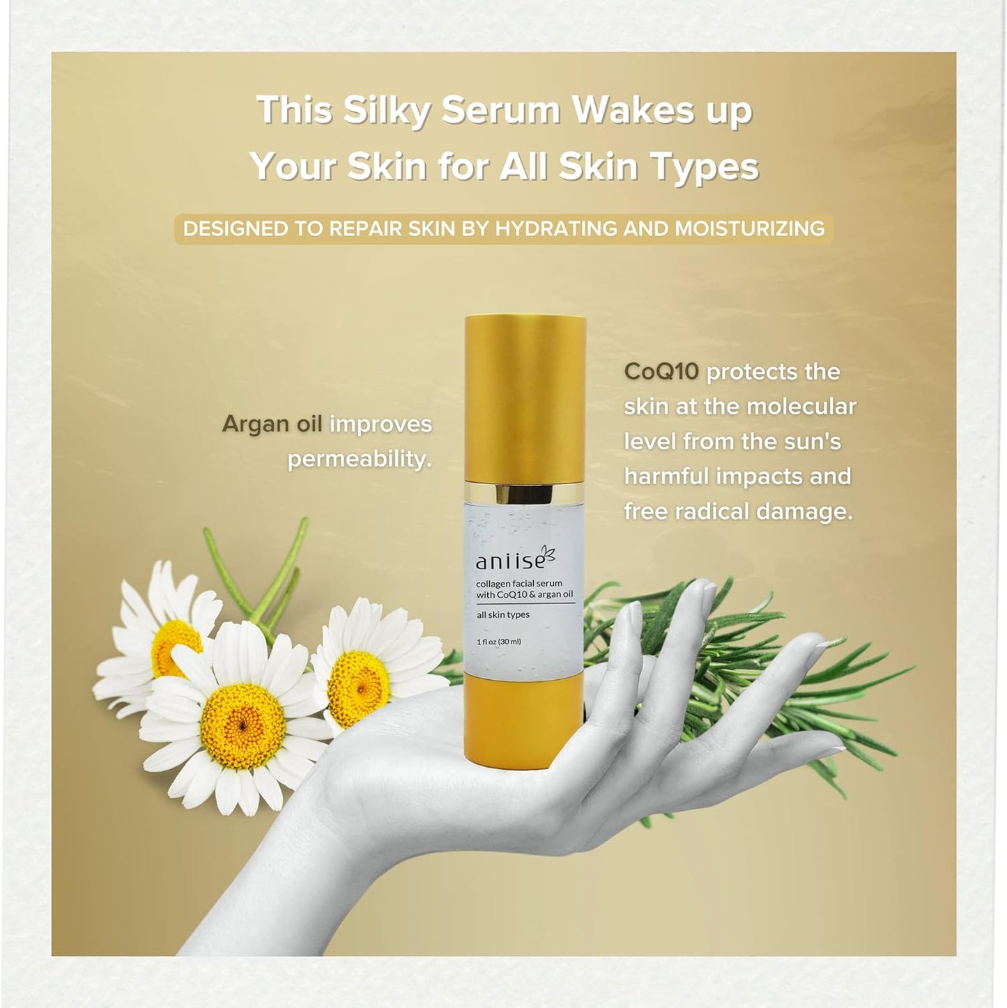 Anti-Aging Collagen Facial Serum with CoQ10 & Argan Oil